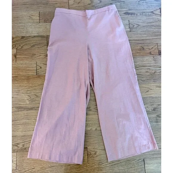 Express NWT pink linen wide leg trouser pant size XL - Picture 2 of 8